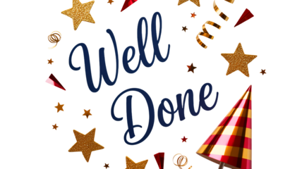 Celebratory Congratulations Card with Confetti and Stars in Bright Colorful Design for Party Invitation