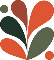Abstract Botanical Shape Modern Floral Illustration