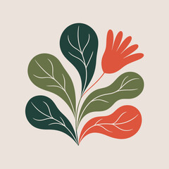 Decorative Botanical Leaf Illustration Modern Style