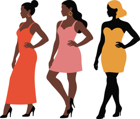 Stylish Women Fashion Illustration Group