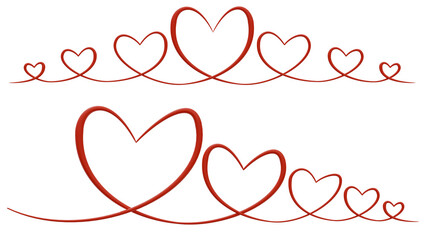 Heart shape hand drawn doodle style for valentine decoration.3d illustrations.