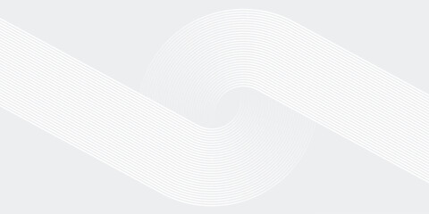 White glowing geometric lines on gray background. Modern shiny blue circle abstract