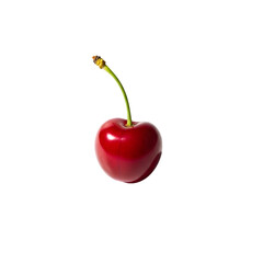 Shiny red cherry with stem
