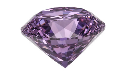 Sparkling amethyst gemstone isolated PNG, purple crystal with facets for jewelry design and luxury concepts on transparent background
