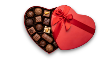 Heart-shaped box of assorted chocolates
