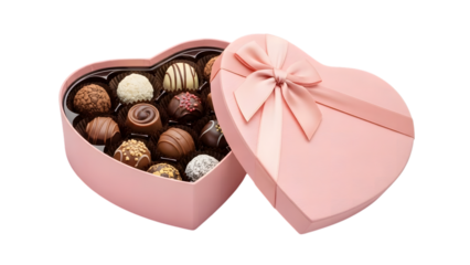 Heart-shaped box of assorted chocolates