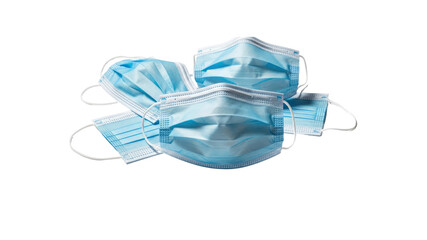 Pile of surgical masks on a black background