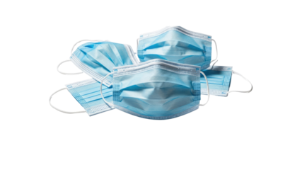 Pile of surgical masks on a black background