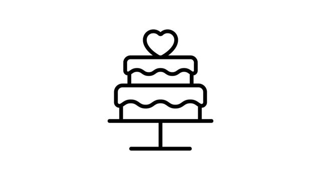 Stacked wedding cake vector design, ready to use animated icon