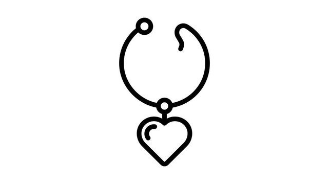 Download this unique animated icon of heart necklace in modern design style