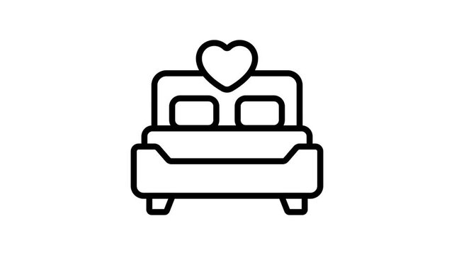 Honeymoon, wedding bed vector design