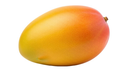Ripe mango fruit isolated PNG on transparent background, tropical yellow-orange fruit for healthy eating and exotic food concepts