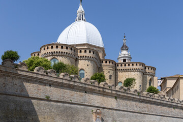 View of late gothic Basilica of the Holy House (Basilica della Santa Casa), Loreto, Italy