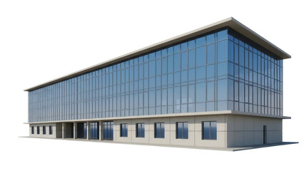 Fototapeta premium Modern office building PNG isolated on transparent background, contemporary architecture with glass facade for commercial use