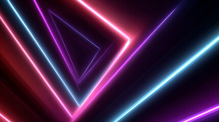 Abstract geometric background with directional neon lines forming a dynamic futuristic composition, glowing colors and sharp angles conveying motion, technology, and digital energy.