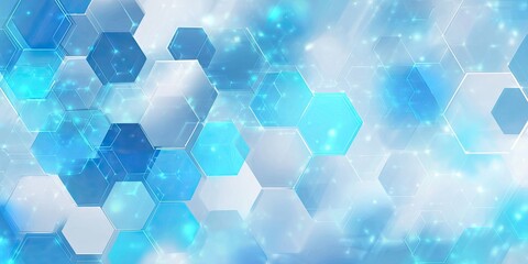 Abstract hexagonal pattern with light blue and white tones