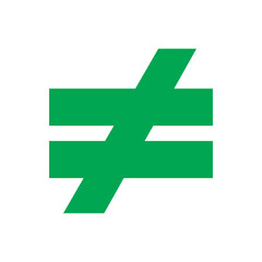 Obraz premium Unequal Sign Symbol for Mathematics and Comparison