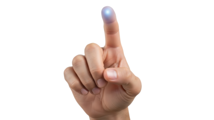 Index finger pointing isolated gesture symbolizing digital selection and navigation