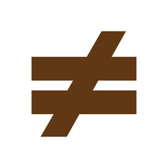Obraz premium Unequal Sign Symbol for Mathematics and Comparison