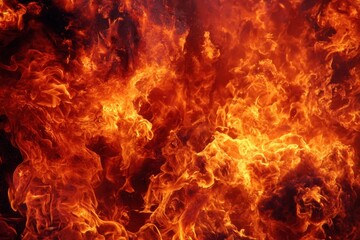 Fototapeta premium Fiery flames of fire burning with intense heat and dynamic movement