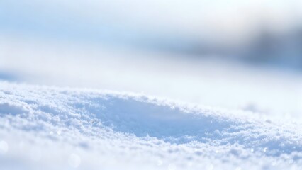 Winter snow background with soft bokeh lights and cold blue tone