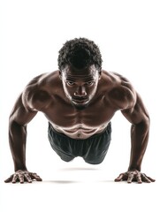 sports man doing push ups isolated on a white background no logos no brands ar 34
