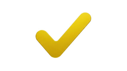 Yellow check mark PNG isolated on transparent background, approval symbol for graphic design and web use, validation icon © Johnson