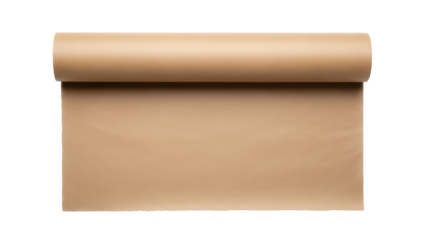 Roll of brown kraft paper PNG isolated on transparent background, wrapping material for crafts and packaging projects
