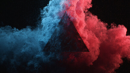 Dynamic abstract logo reveal featuring colliding fire and ice effects with red and blue smoke, creating a dramatic and energetic visual impact.