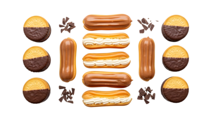 Assorted chocolate dipped pastries