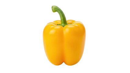Vibrant yellow bell pepper isolated PNG, fresh vegetable on transparent background for healthy...
