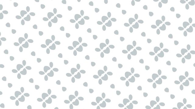 Seamless Gray & White Geometric Floral Pattern Animation Video