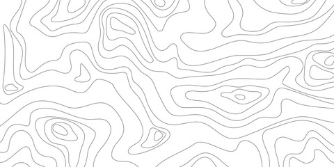 Line map with curvy wave isolines, topographic contours . Ocean or sea depth topographic landscape surface, pattern. Concept of conditional geography scheme, terrain path. Editable vector stroke
