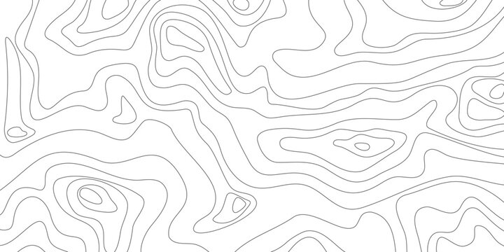 Line map with curvy wave isolines, topographic contours . Ocean or sea depth topographic landscape surface, pattern. Concept of conditional geography scheme, terrain path. Editable vector stroke