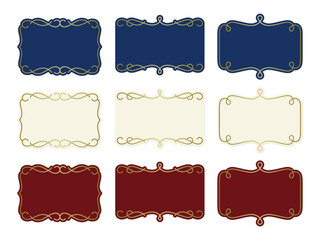 European luxury gold vintage frame label set
