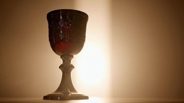 Erev Pesach background with wine cup silhouette soft shadows and evening ceremonial light