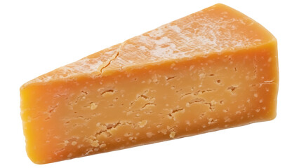 Wedge of aged cheddar cheese isolated PNG, sharp yellow dairy product with crumbly texture for gourmet food and cooking