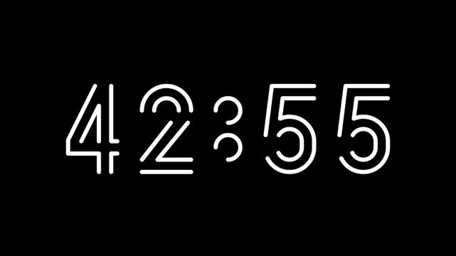 Countdown digital timer from 43 minute to 42 minute on black background suitable for time management, productivity, deadlines, presentations