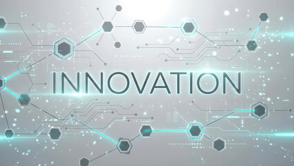 Futuristic Digital Innovation Concept with Glowing Network and Hexagons