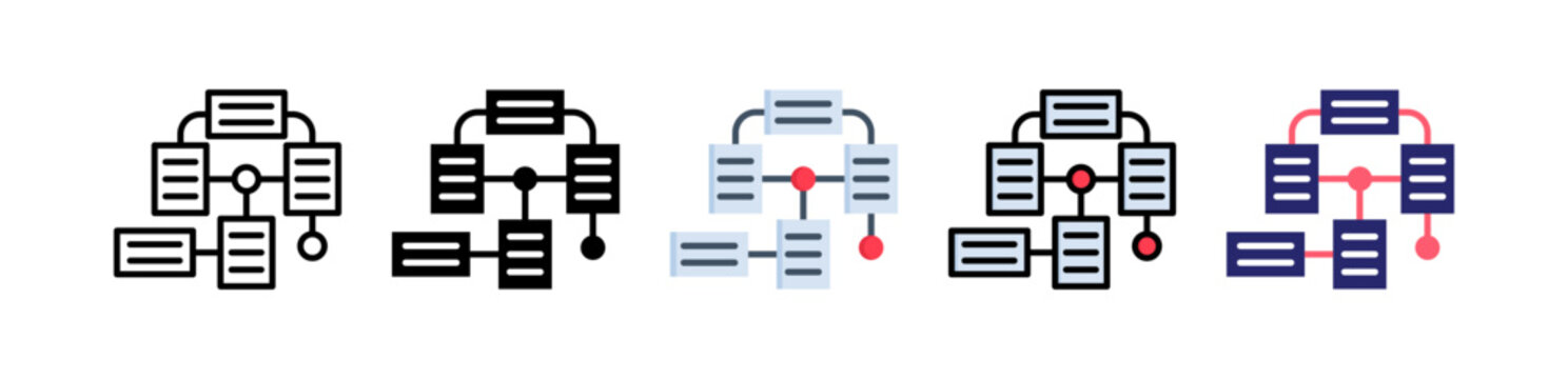 Document Flow Multiple Style Icon Set Collection. 