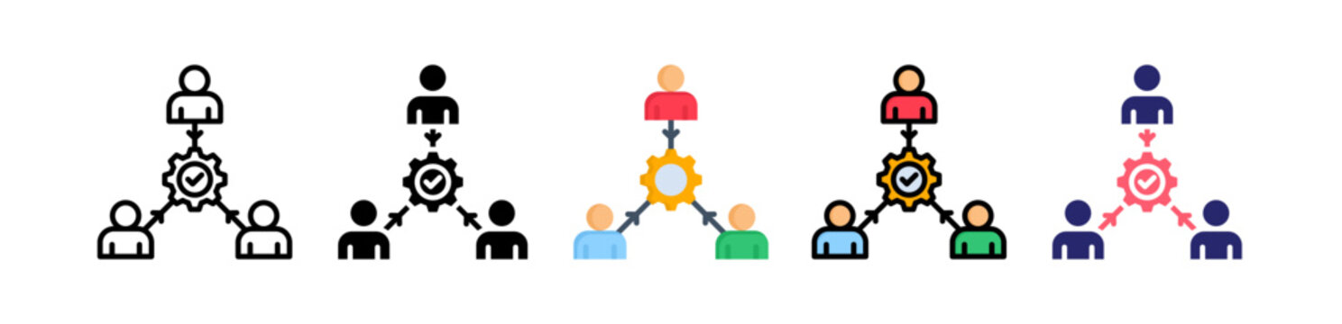 Team Alignment Multiple Style Icon Set Collection. 