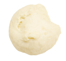 A white doughnut with a hole in the middle