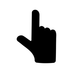 Obraz premium Black hand pointing up for selection or guidance against a white background