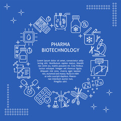 Pharmaceutics and biotechnology round banner
