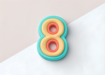 claymorphism style 8 march number