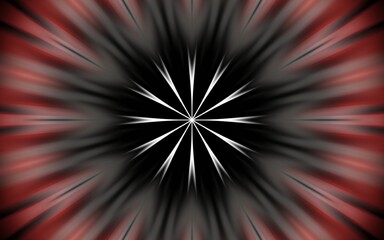 Abstract Starburst with Radial Motion Blur in Red, Black and White