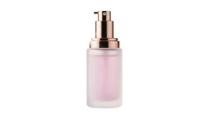 Naklejka premium Pink primer bottle isolated PNG on transparent background, beauty product for makeup base and skincare routine, cosmetic container