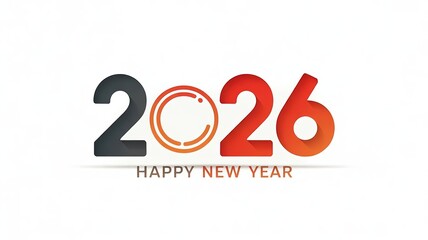 Elegant 2026 New Year Greeting Card Design with Bold Typography and Modern Color Gradient for Holiday Celebrations and Festive Promotions