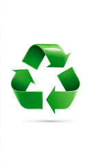 Obraz premium Recycling icon symbolizing sustainable industry and waste data management, with natural shadow and cyber technology aesthetic, seamless loopable abstract design for digital use. 
