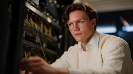 An engineer testing the thermal stability of next-gen battery cells, glowing digital readouts showing how heat disperses under high-load conditions. cinematic color correction, natural uneven